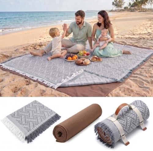 2-in-1 Boho Picnic Blanket and Rug, Waterproof, Option 3