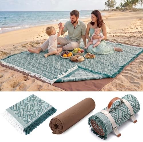 2-in-1 Boho Picnic Blanket and Rug, Waterproof, Option 4