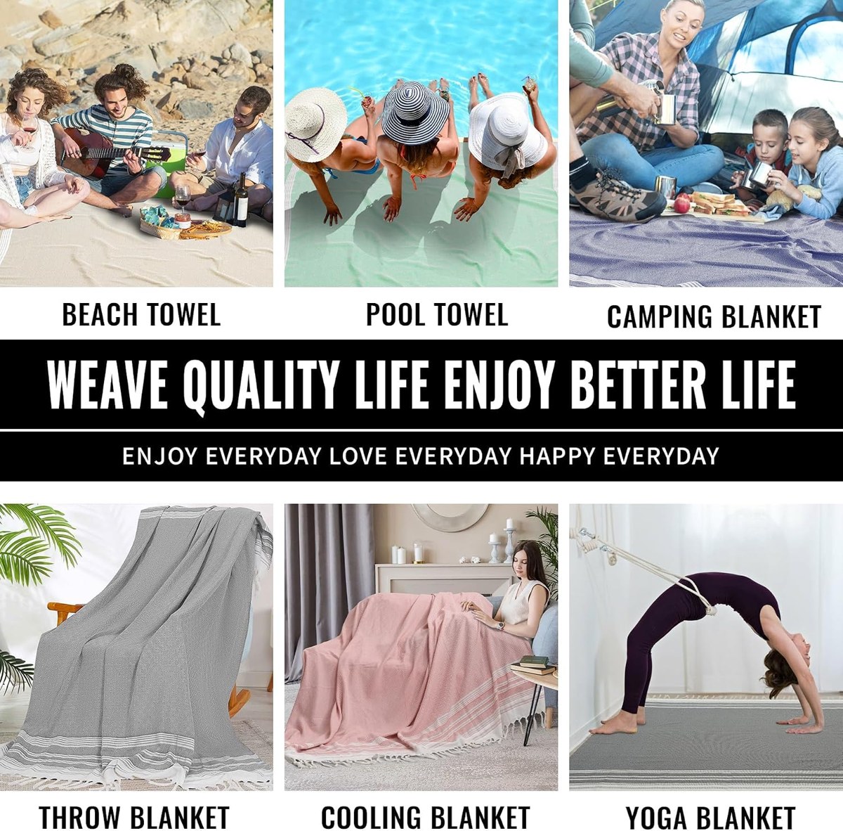 Genovega Boho Woven Throw Blanket, Cotton, view 2