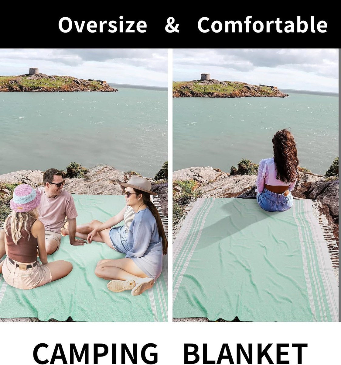 Genovega Boho Woven Throw Blanket, Cotton, view 6