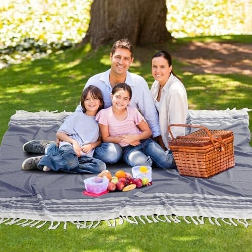 Boho Woven Throw Blanket, Cotton, Option 4