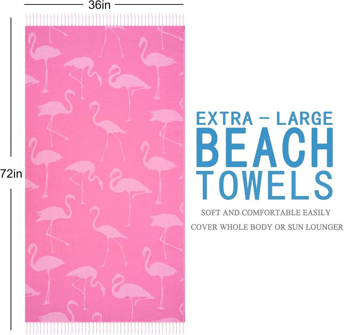 Genovega Cotton Turkish Beach Towel 72 x 36, Printed, view 5