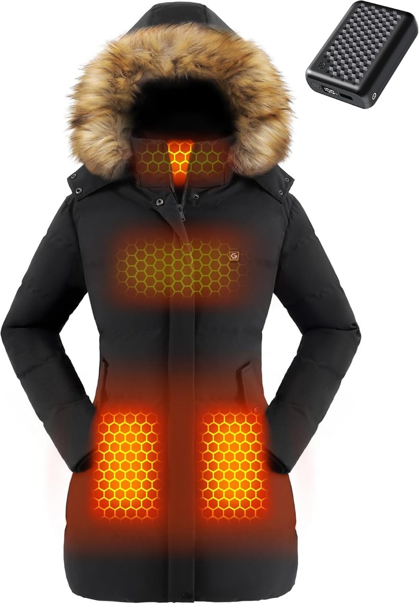 Genovega Graphene Heated Jacket for Women, 5 Heating Zones
