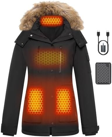 Graphene Heated Puffer Jacket for Women, Long, Option 2