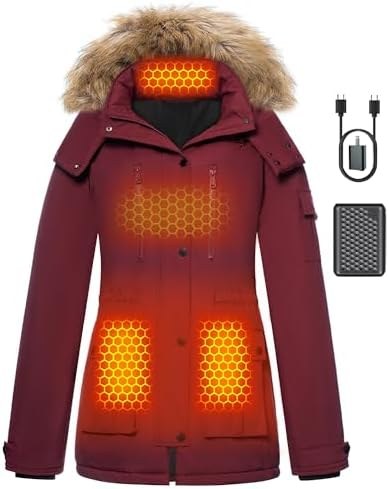Graphene Heated Puffer Jacket for Women, Long, Option 7