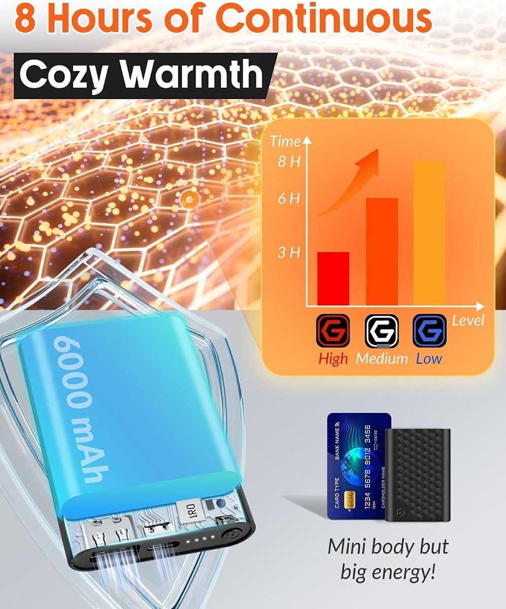 Genovega Graphene Heated Scarf Neck Warmer, Unisex, view 5