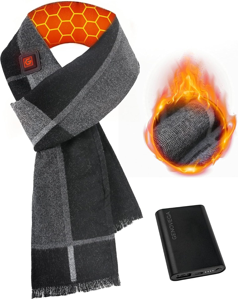 Genovega Graphene Heated Scarf with Battery Pack, Women and Men