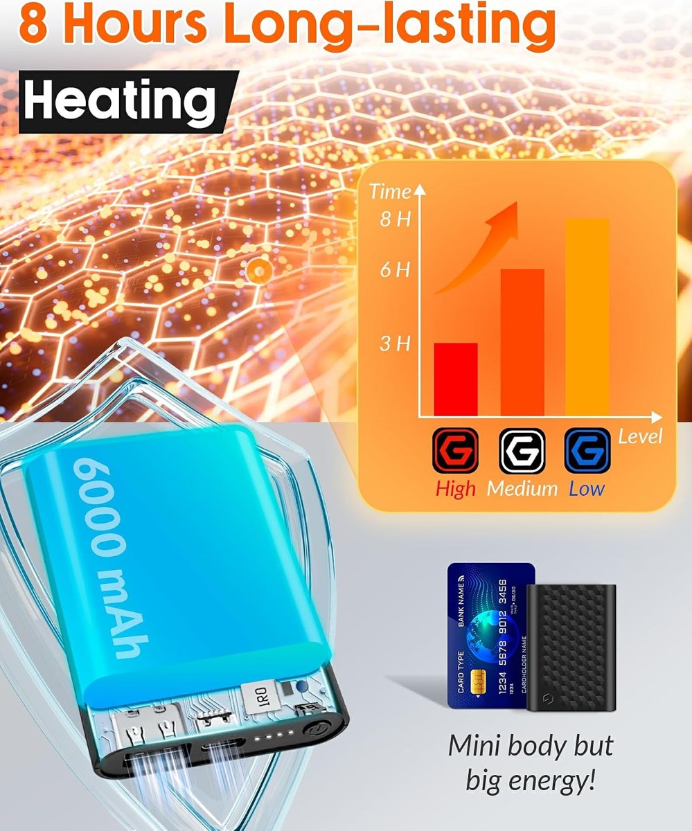 Genovega Heated Plaid Scarf Shawl, 6000mAh, view 6