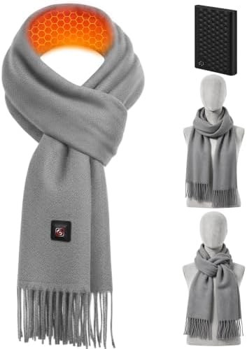 Heated Scarf with Tassels and Power Bank, Women and Men, Option 1