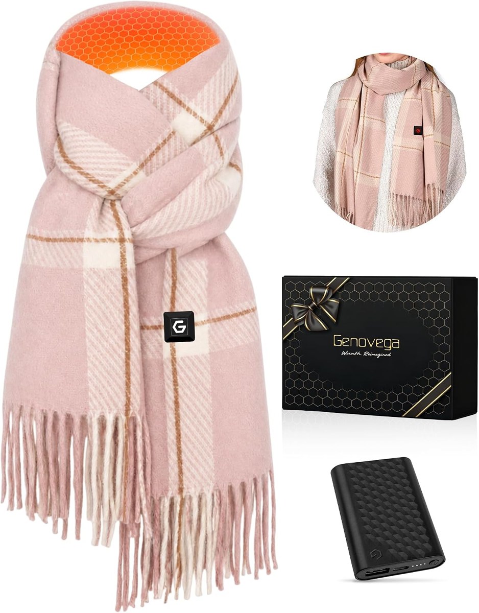 Genovega Heated Scarf Neck Warmer with Power Bank, Women and Men