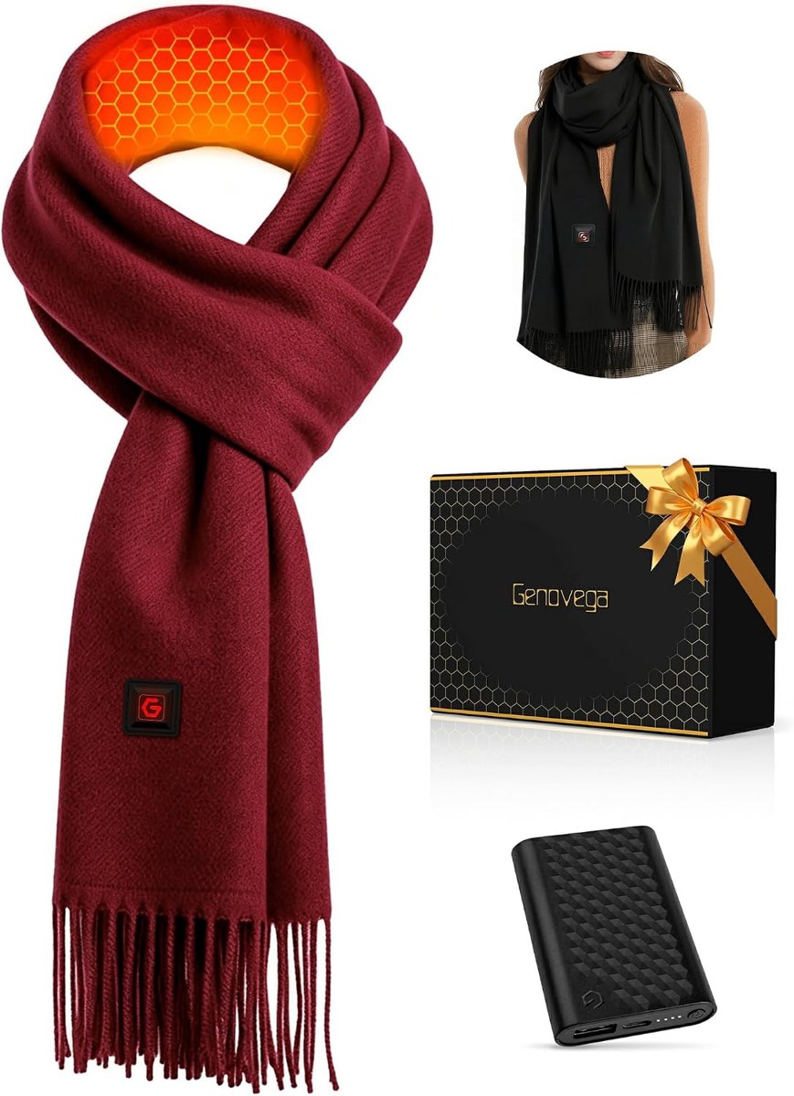 Genovega Wide Heated Scarf Shawl, 71 x 13 Inch