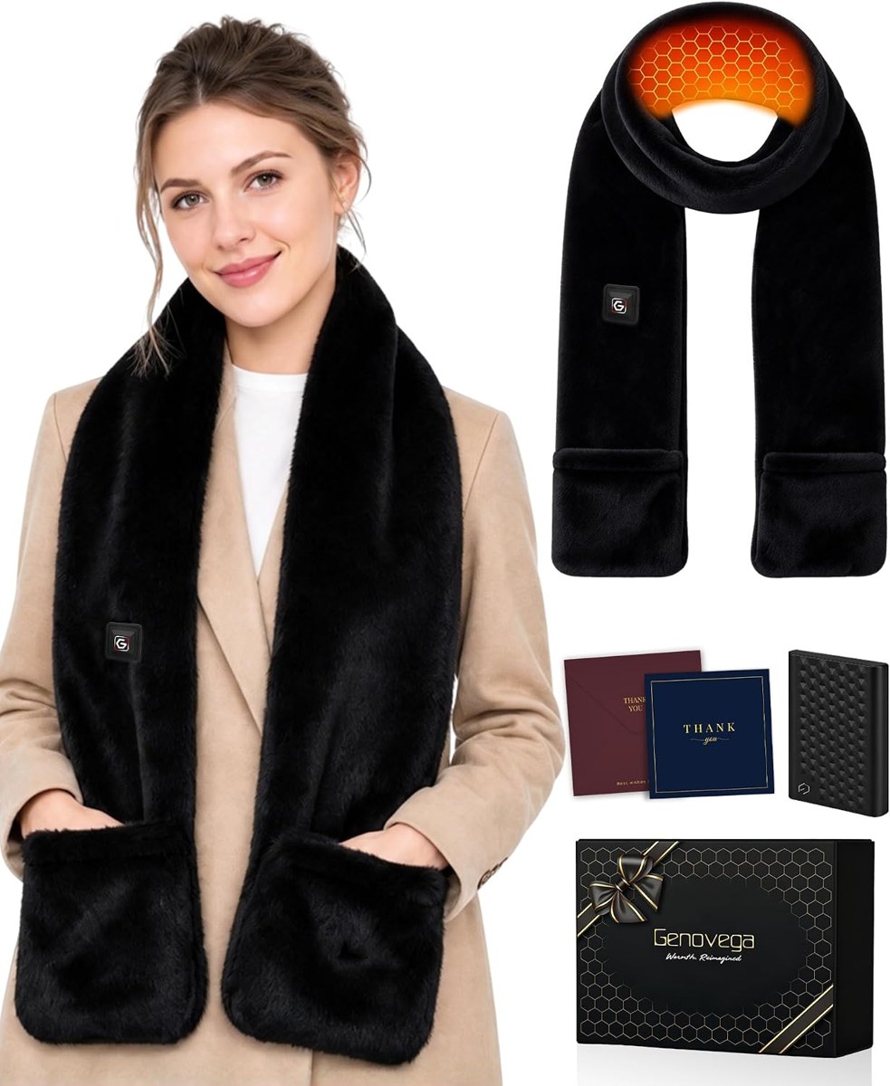 Genovega Heated Scarf with Hand Warmer Pockets