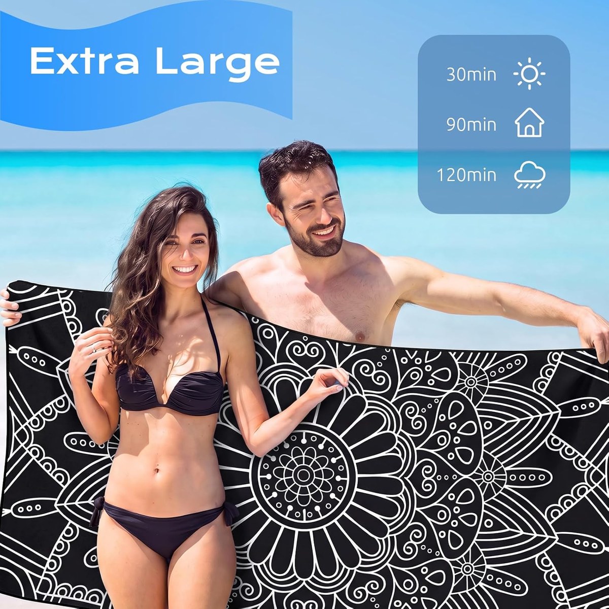 Genovega Microfiber Beach Towels 6-Pack, Double-Sided Prints, view 3