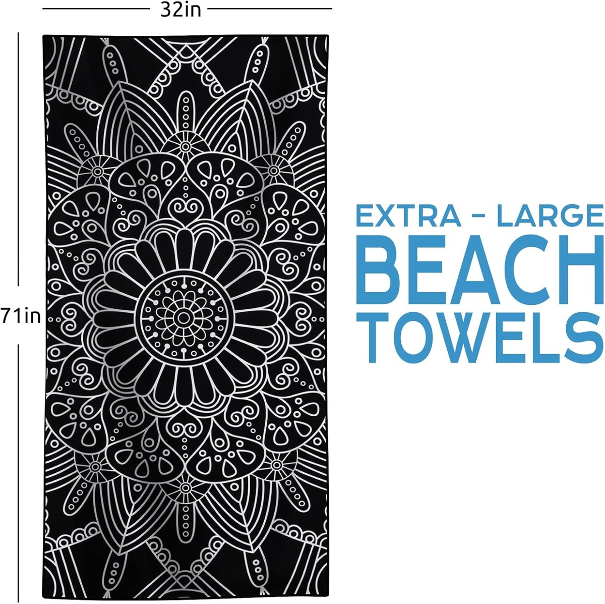 Genovega Microfiber Beach Towels 6-Pack, Double-Sided Prints, view 6