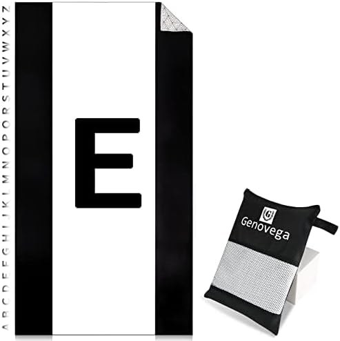 Monogrammed Microfiber Beach Towel, Black White E