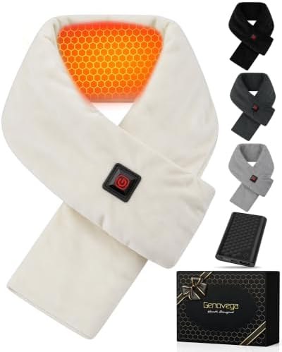 Neck Heating Pad Heated Scarf Wrap, White