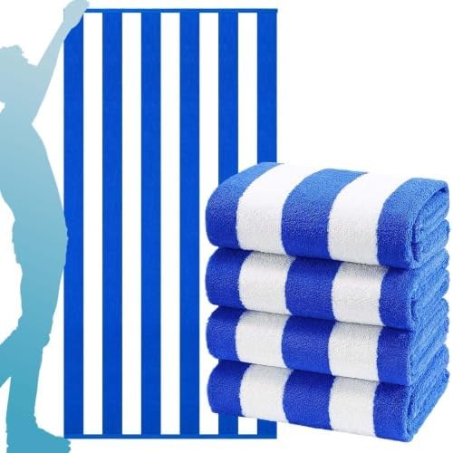 Oversized Striped Beach and Bath Towels 4-Pack, Option 2