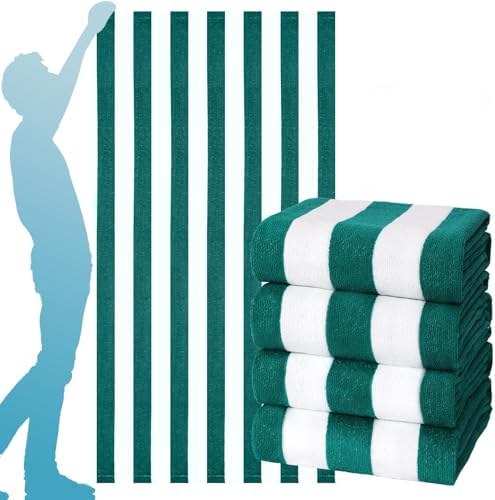 Oversized Striped Beach and Bath Towels 4-Pack, Option 5