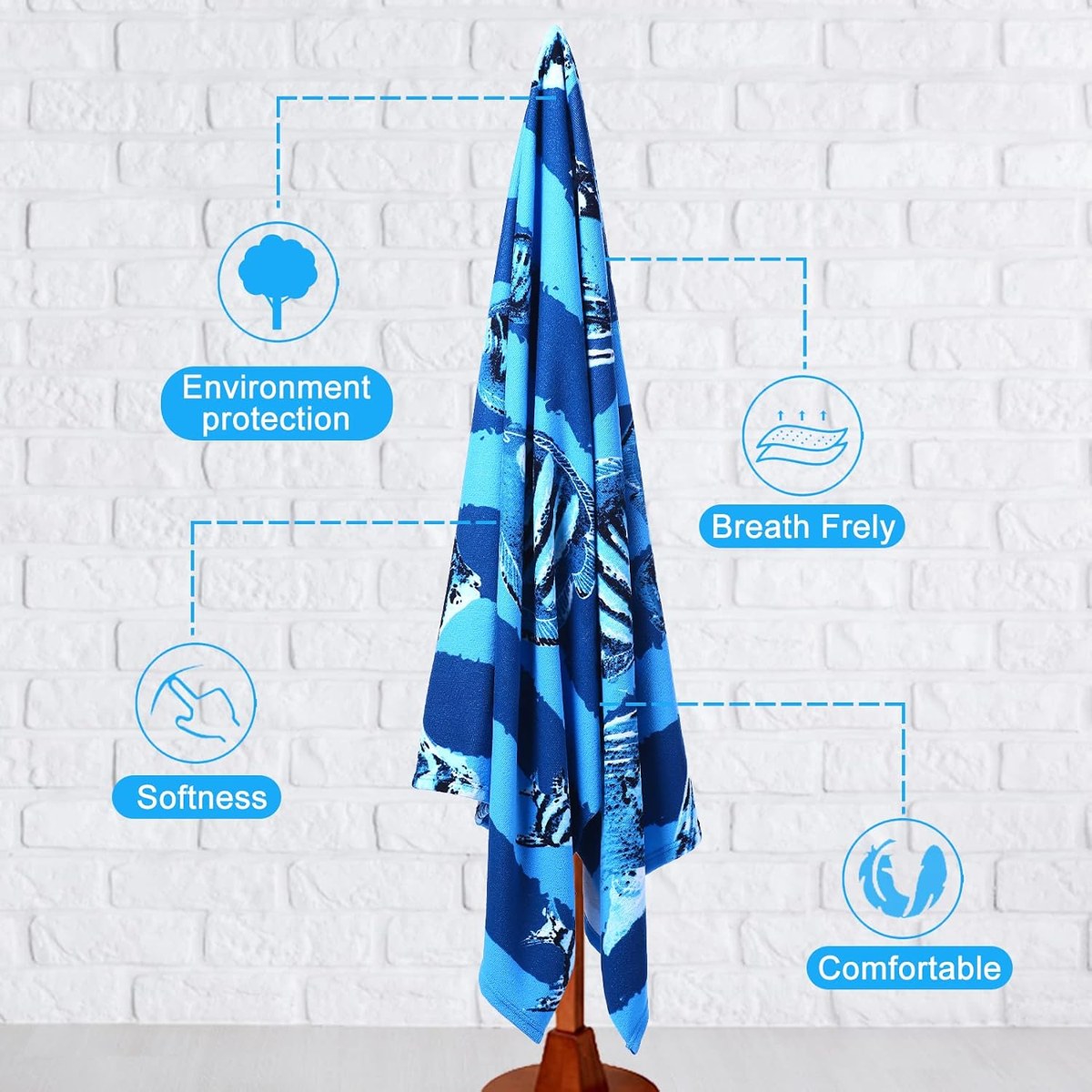 Genovega Oversized Terry Beach Towel, 36 x 72, view 3