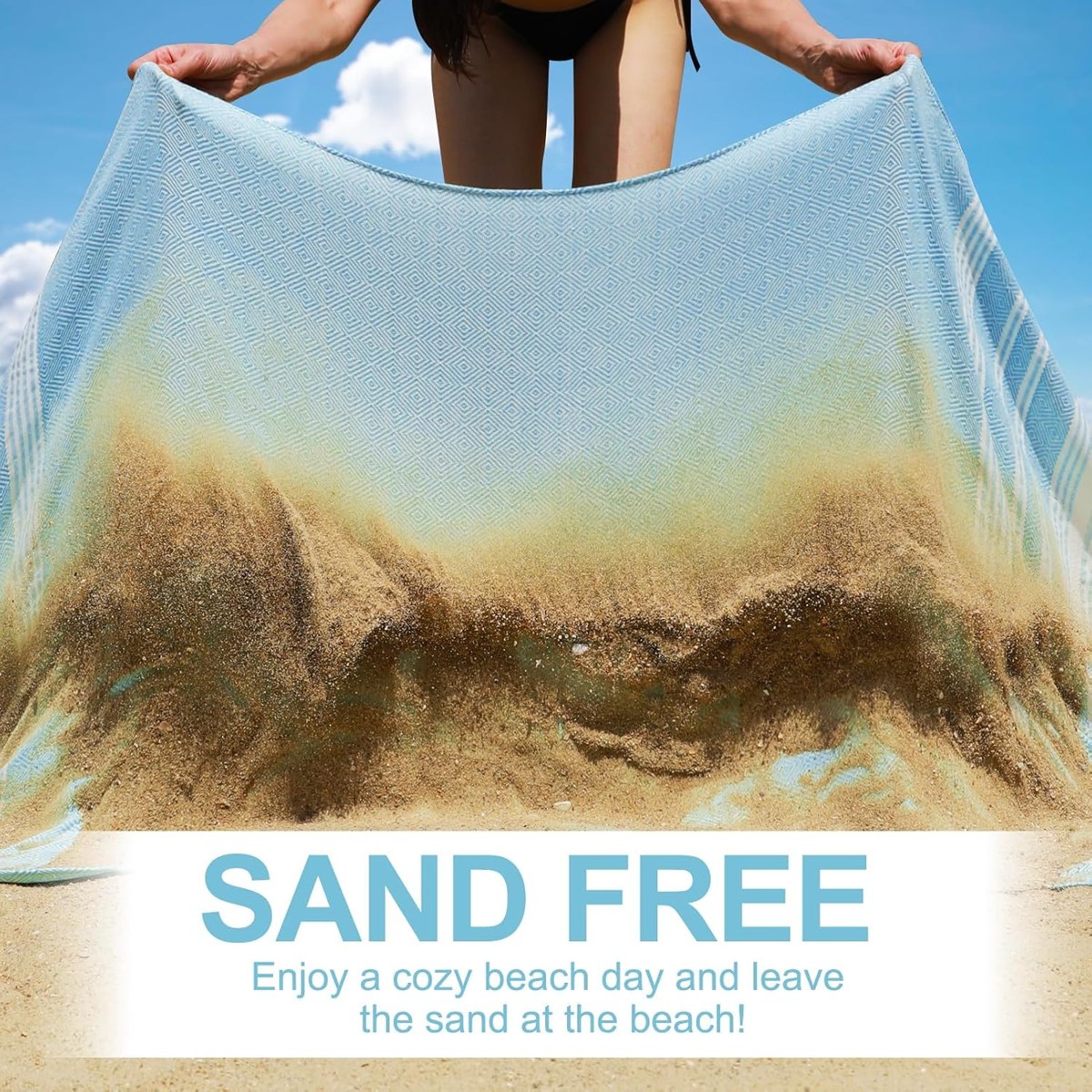 Genovega Oversized Turkish Beach Towel, 74 x 38, view 3