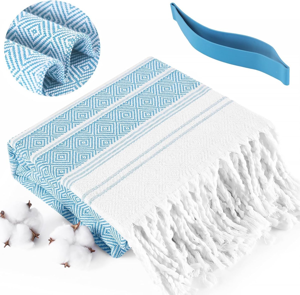 Genovega Oversized Turkish Beach Towel, 74 x 38