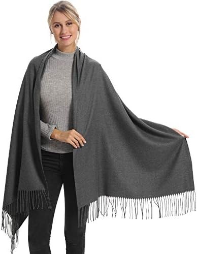 Pashmina Scarf Wrap Shawl for Women, Dark Grey
