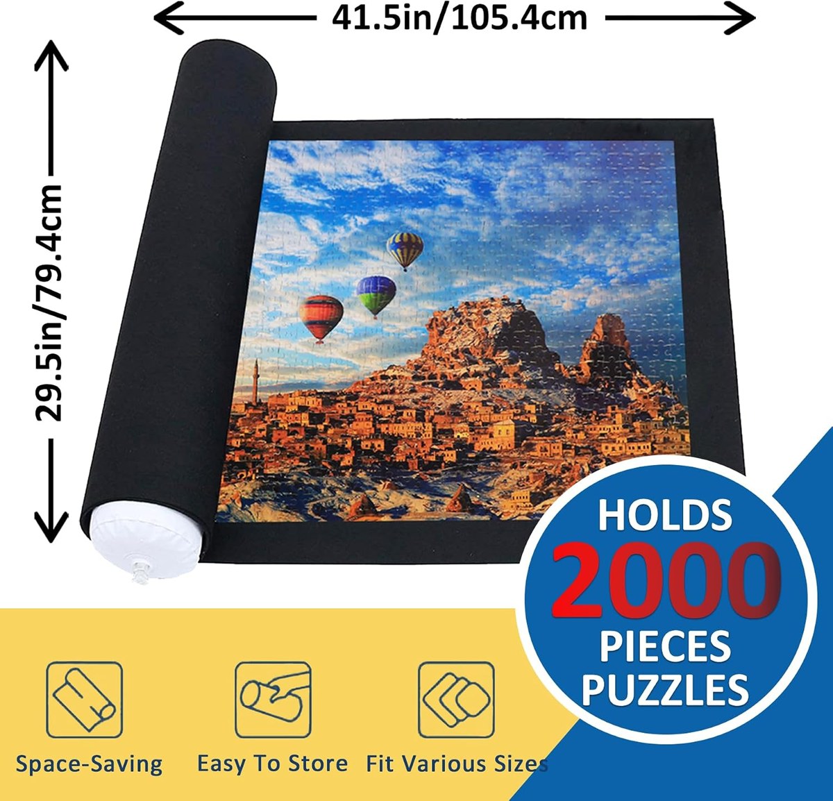 Genovega Puzzle Mat Roll Up with Sorter Trays, view 2
