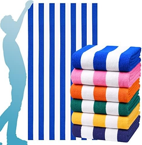 Striped Beach Towels 6-Pack, 72 x 40 Inch, Option 1