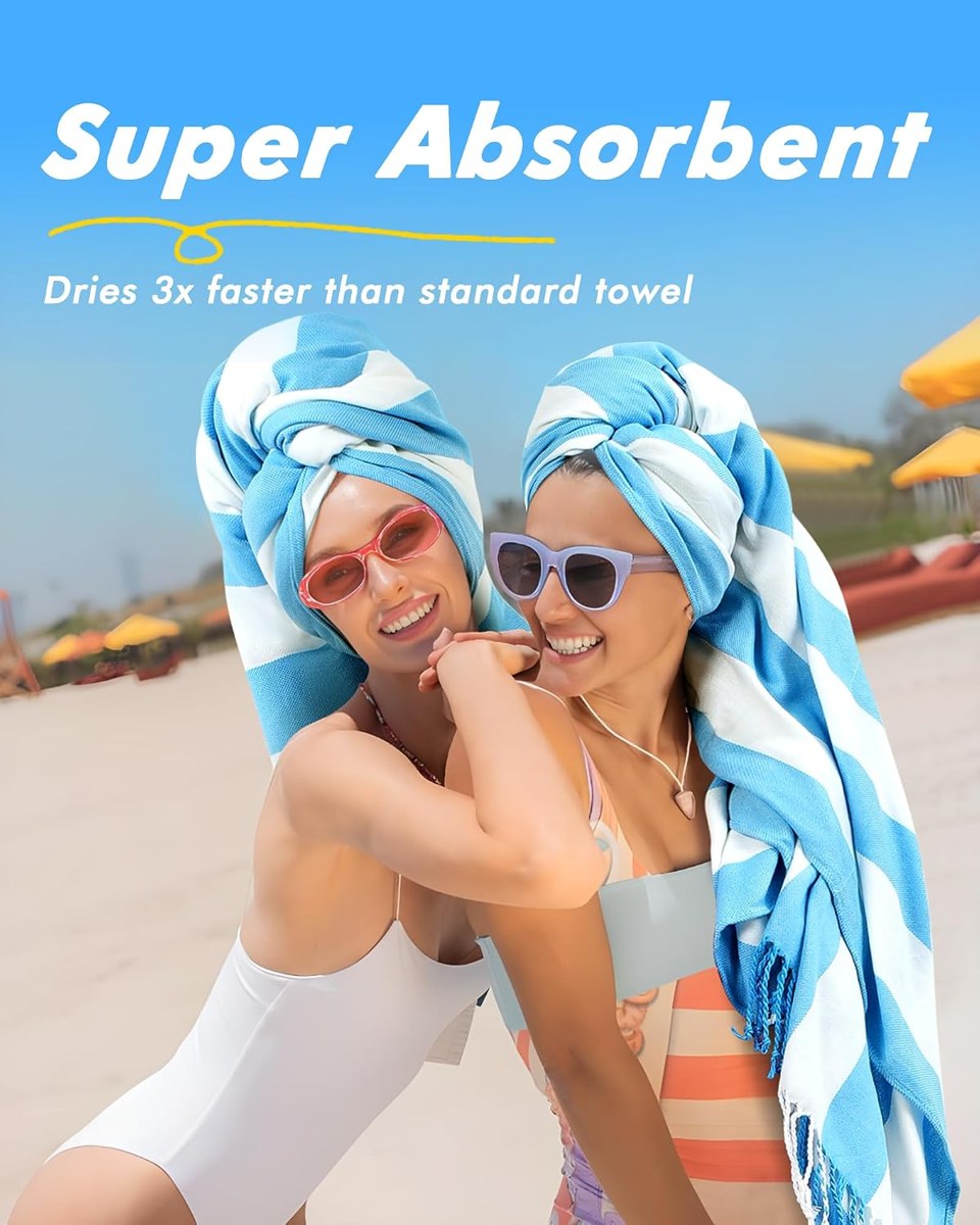 Genovega Striped Turkish Beach Towels 6-Pack, 74 x 38, view 4