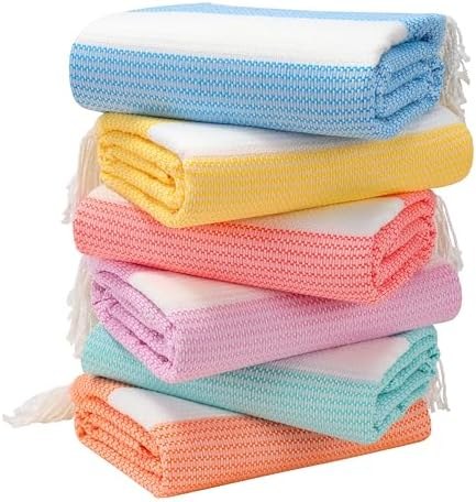 Striped Turkish Beach Towels 6-Pack, 74 x 38, Option 2