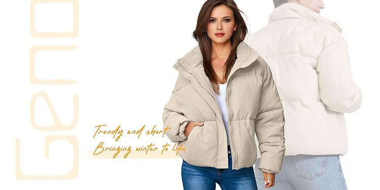 Trendy and short, cream puffer