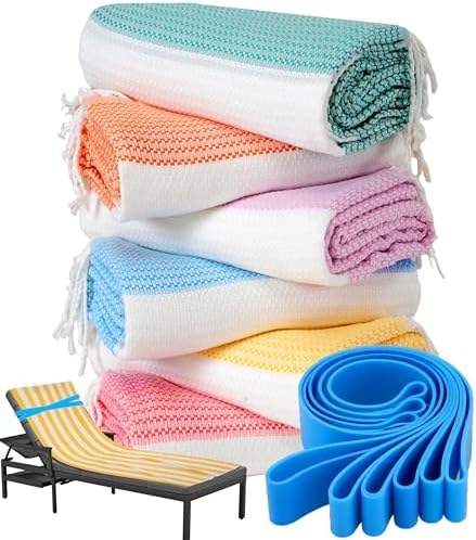 Sand-Free Turkish Beach Towel Set, 6 Multi Dot