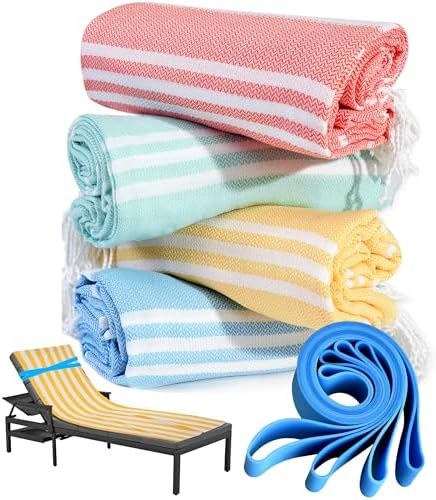 Sand-Free Turkish Beach Towel Set, Set Muticolor