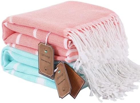 Turkish Beach Towels 2-Pack, Sand Free, Option 2