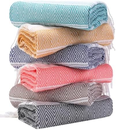 Turkish Beach Towels 6-Pack, 74 x 38 Inch, Option 1