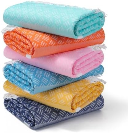 Turkish Beach Towels 6-Pack, 74 x 38 Inch, Option 3