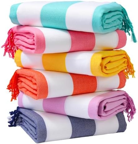 Turkish Beach Towels 6-Pack, 74 x 38 Inch, Option 5
